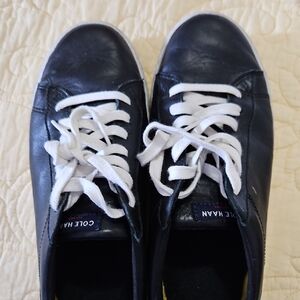 Cole Haan Black Leather Sneakers with White Laces